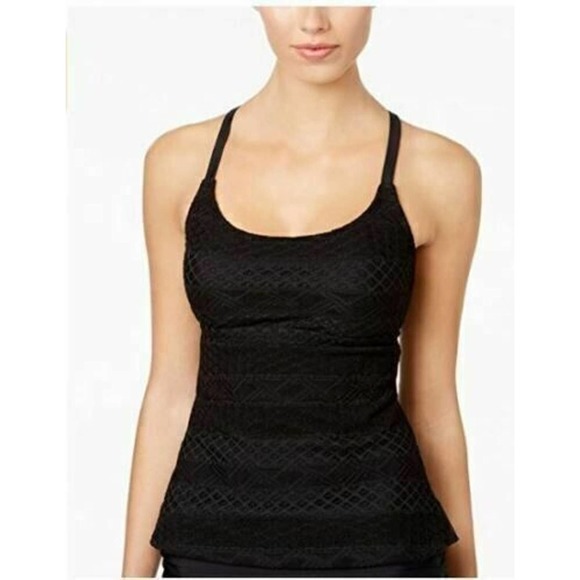Island Escape Strappy Crochet Add-A-Size Bust‎ Enhancer Tankini Top Size 8 NWT - Picture 1 of 2